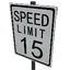 Speed Limit - 15 mph Symbol Style