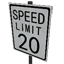 Speed Limit - 20 mph Symbol Style